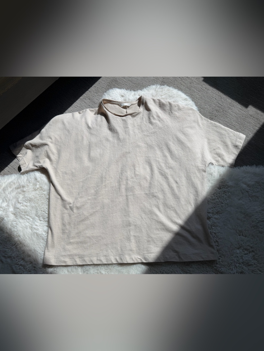 Light Beige Short Sleeve Knit Top
